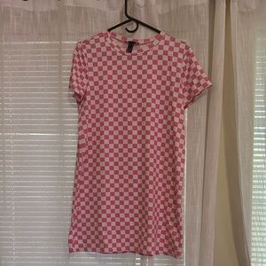 Forever 21 Pink and White Checkered Mini Dress